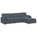 VidaXL Canapé modulaire avec repose-pieds et coussins gris foncé