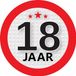 Bellatio Decorations 18 jaar leeftijd sticker - rond - Dia 9 cm