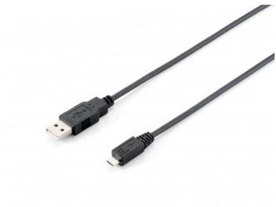 Equip USB A/micro-USB B 2.0 1.0m Zwart