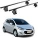 Omac Barres de toit transversales en acier pour Hyundai Ix20 2010-2019 – Tüv / Din 75302:2019 – Antivol inclus – Rainure en T (accessoires) – Charge max 75 kg – 2 barres – Noir