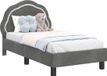 vidaXL Peuterbedframe met hoofdboard Donkergrijs 70 x 140 cm Fluweel