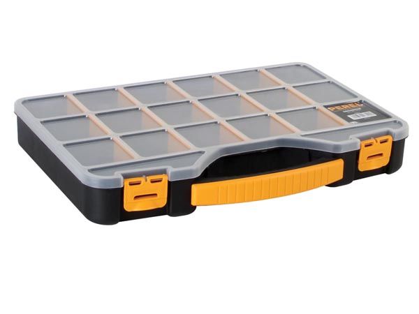 Perel OMR18 Gereedschapskist - Zwart/Geel - 420x305x61mm - Met Slot & Handvat