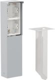 Niko New Hydro spuitwaterdichte RVS tuinpaal 2-voudig (leeg) met grondpin - grijs
