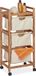 Relaxdays Badkamerrek met wasmanden - Hout - Lichtbruin/Beige/Zwart