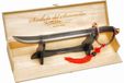 YesEatIs - Sabre de sommelier avec vitrine en bois - Poignée en bronze - Comprend 2 lacets décoratifs