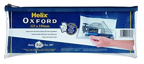 Helix Oxford 13" Clear Pencil Case