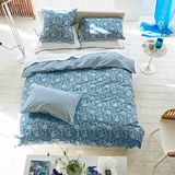 Dekbedovertrek, DESIGNERS GUILD - SHAQUI PORCELAIN - Dekbedovertrek 200x200 cm Katoen Perkal Blauw
