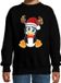 Bellatio Decorations Kersttrui / sweater voor jongens / meisjes - Merry Christmas - zwart - Kerst pinguin 110/116