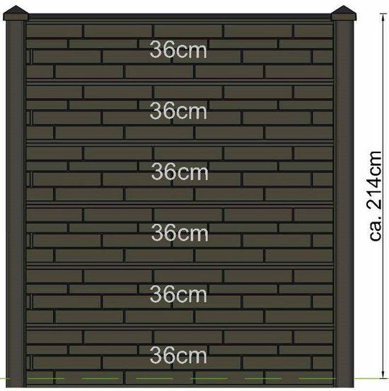 Merkloos Tuindeco Berton sleufpaal Reest gecoat tussenmodel 280 cm