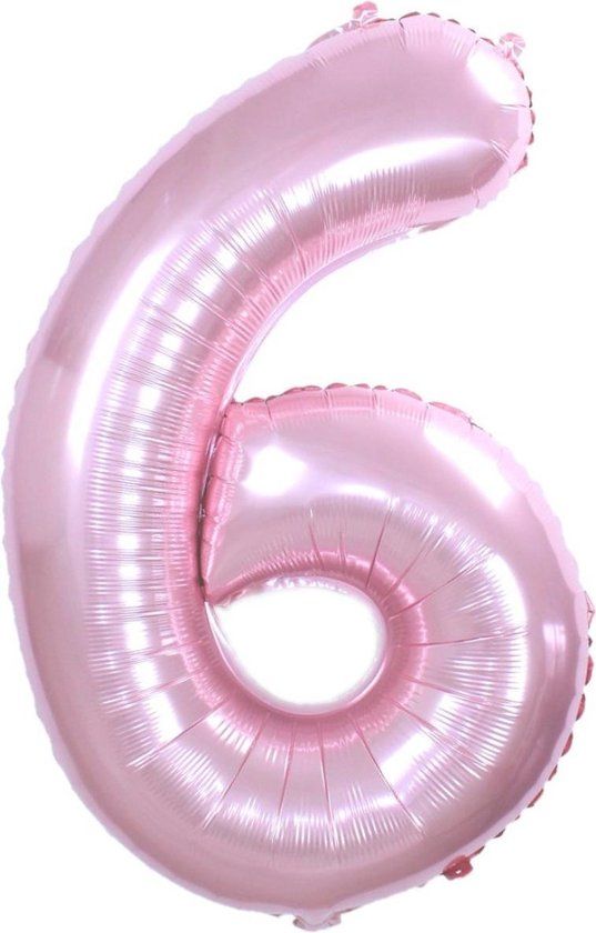 Roze Folie Ballon - Cijfer 6 - 36cm - Verjaardag