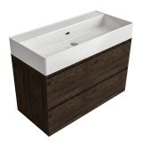 Saniclass Holz Pure Badkamermeubelset - 100x45x72cm - Mat Eiken Charcoal