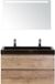 BES LED Maxx XL Badmeubelset 100 cm - Natuur Eiken - Wastafel Lucca 2 Kraangaten met LED Spiegel