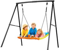 VEVOR Zitje met A-Vormig Metalen Frame, Zitje (150 X 81 cm), Draagvermogen tot 199,6 Kg, Zwart