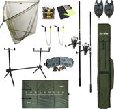 Fish-Xpro Karperset - Improve Mega - Karpervissen - 2 Hengels - 2 Molens - Schepnet - Onthaakmat - Rodpod - Beetmelders