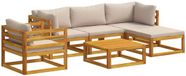 vidaXL - Bankstel - 2 zitplaatsen - Taupe - Massief Acacia Hout