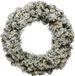 Everlands Kerstkrans - D35 cm - groen - besneeuwd - met kerstverlichting - 20 led lampjes