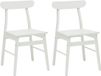 vidaXL Eetkamerstoel 2 stuks Massief Rubberhout Wit 43 x 44,5 x 77 cm