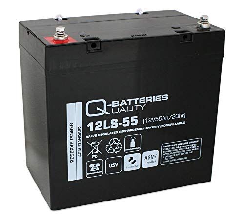 Q-Batteries 12LS-55 / 12V - 55Ah loodacccu standaard type AGM VRLA 10 jaar type