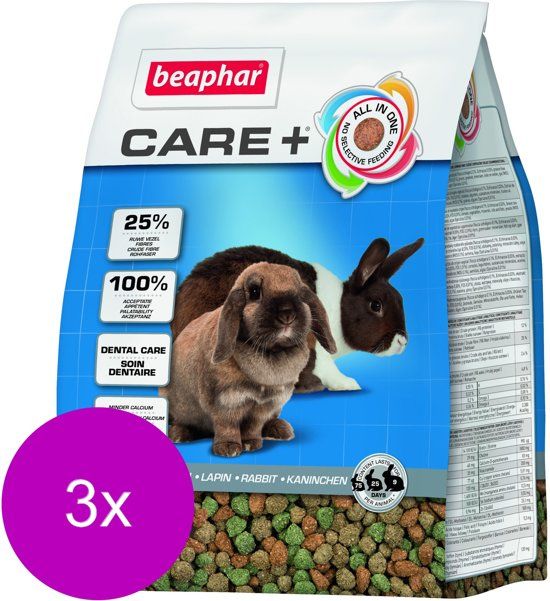 XTRAVITAL Xtra Vital Care Plus Konijn Senior - Konijnenvoer - 3 x 1.5 kg
