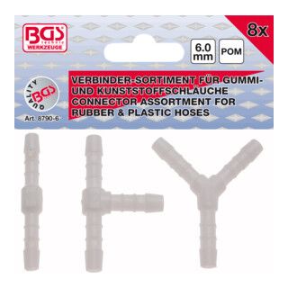 BGS Assortimenten slangverbinders - brandstofbestendig - 6 mm - 8-dlg.