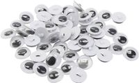 Creativ Company Wiebelogen - zwart wit - opnaai oogjes knuffels poppen maken - opnaaien - 10 mm - 50 paar - 100 stuks