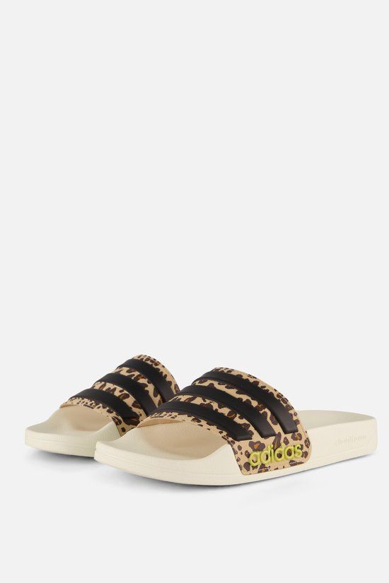 adidas Adilette Badslippers - Bruin/Zwart/Wit - Maat 43 - Unisex