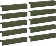 vidaXL Bordure de jardin - 10 pièces - 100 x 20 x 15 cm - Acier - Vert olive
