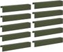 vidaXL Bordure de jardin - 10 pièces - 100 x 20 x 15 cm - Acier - Vert olive