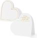 PartyDeco naamkaartjes/plaatskaartjes Hart - Bruiloft - wit/goud - 10x stuks - 16 x 22 cm