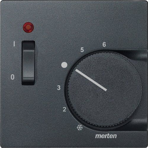 Merten 536114 Centrale plaat voor kamertemperatuurregelaar met schakelaar, antraciet, systeem M