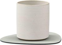 LIND DNA Nupo Onderzetter Leer Metallic Grijs 13 x 11 cm