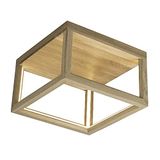 Homemania HOMBR_0254 plafondlamp, kubusvormig, acryl, hout, 22 x 35,5 x 35,5 cm