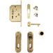 Fimet Kit porte coulissante NINA - poignées coquilles avec serrure pour porte coulissante, verrouillage BB - laiton poli