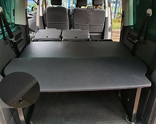 BREMER SITZBEZÜGE Multiflexboard compatibel met VW T5 T6 T6.1 Transporter Caravelle korte wielbasis bedverlenging Camper TSPUni/hoogte 51 cm incl. consoles/in kleur: effen zwart TSP