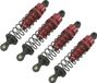 Reely 1:10 Hydraulische schokdempers aluminium Rood (metallic) Met veren Zwart 90 mm 4 stuk(s)