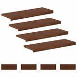 vidaXL - Trap - Tread - 8 - st - 80 - x - 25 - x - 2 - cm - Donkerbruin - Massief - Eikenhout