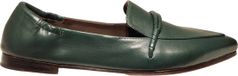 REBECCA WHITE Chaussures plates en cuir vert foncé - Zigzag