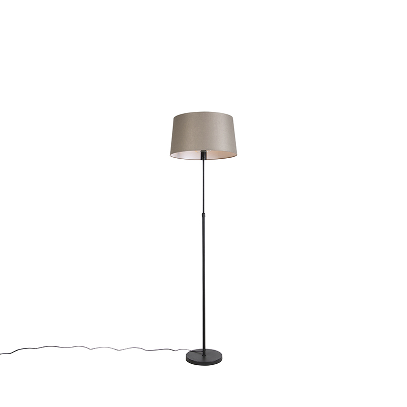 QAZQA parte fl Vloerlamp met lampenkap 1 lichts H 1730 mm Taupe