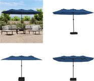 vidaXL Dubbele Parasol met Dak 449x265 cm Azuurblauw