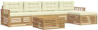 vidaXL - Bank loungeset - 5 zitplekken - Polyester - Wit en crème