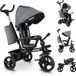 KIDIZ® 5-in-1 Driewieler - Grijs - 2-5 Jaar - 30kg Max.