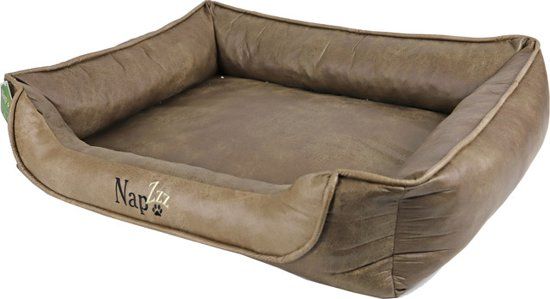 Nap'zzz divan leatherlook duo donkerbruin/bruin 100x80 cm