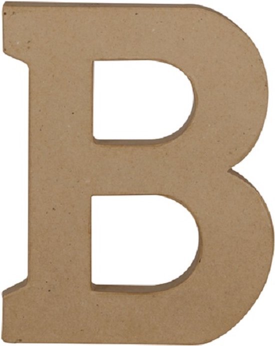 Decopatch Décopatch AC853C – een standaard van bruin papiermaché, 16 x 2,5 x 20 cm, hoofdletter B