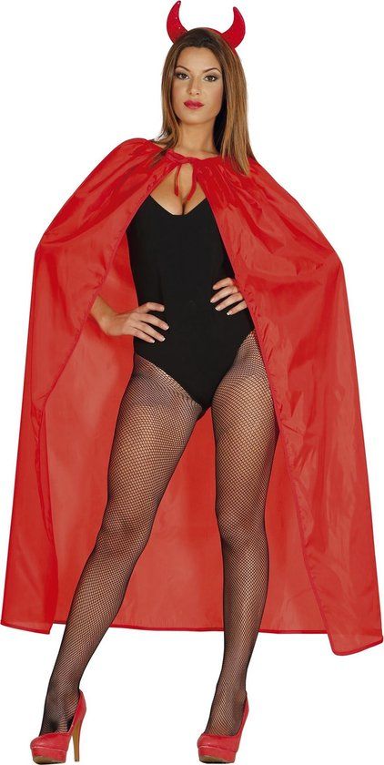 Fiestas Guirca Cape Dames - 130 cm - Rood - Polyester - One size