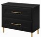 3xE living Armoire de salle de bain, modèle sur pied, 80 cm de large, noir/Black Royal, avec façade nervurée et plateau aspect marbre