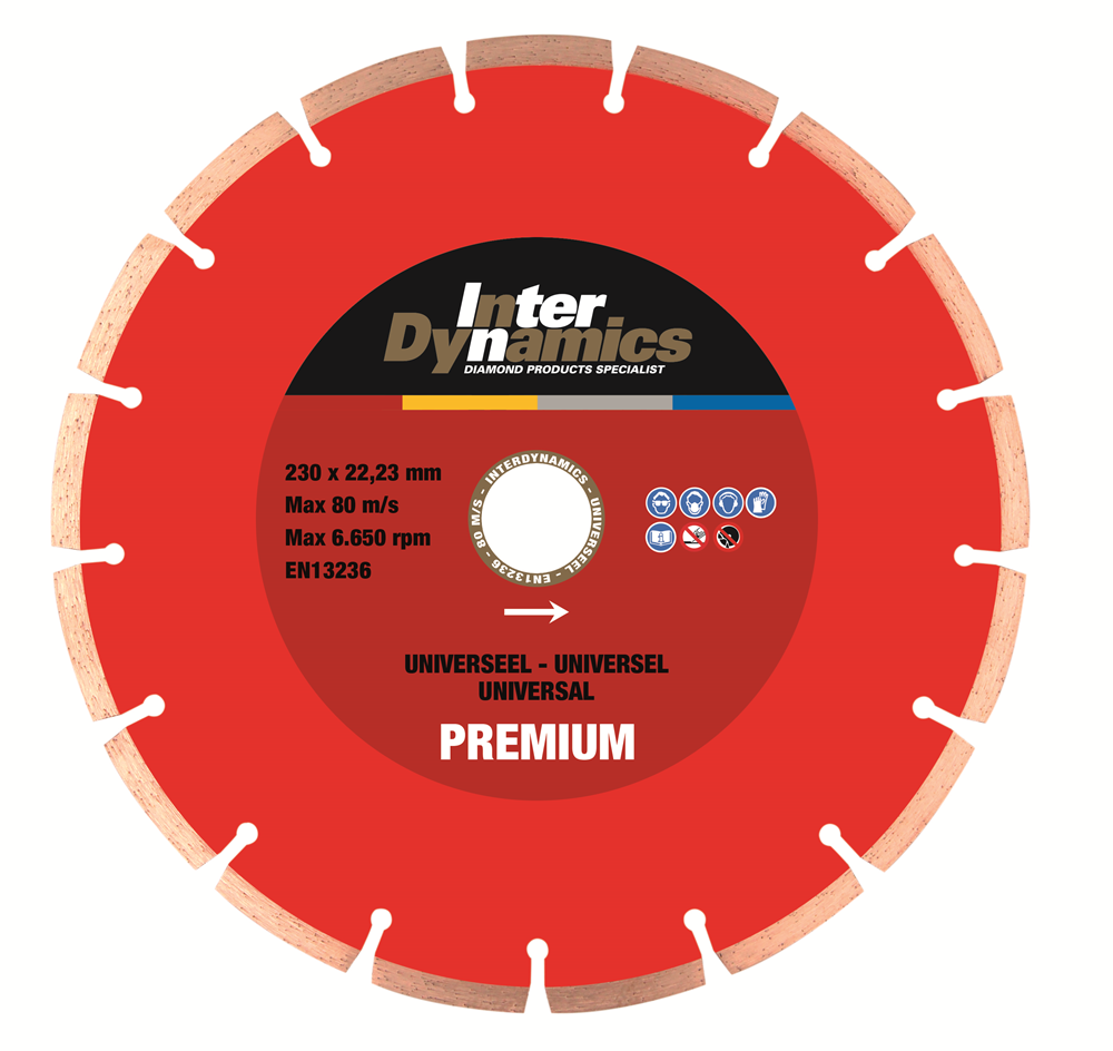 InterDynamics Universeel Premium diamantzaagblad 350mm, 20.0mm | 1 stuk