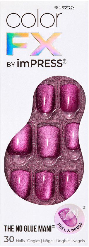 Kiss Impress Color FX - Levels - Kunstnagels - Zelfklevend - Korte Lengte