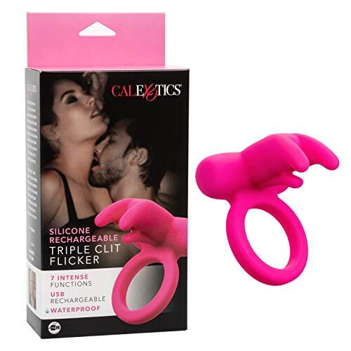 CalExotics Cockring met triple Clitoris Stimulatie Oplaadbaar