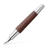 FABER-CASTELL Vulpen e-motion Hout Chroom, penpunt B, donkerbruin
