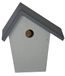 Dehner Natura Airin nestkast voor wilde vogels, ca. 23,5 x 25 x 16,5 cm, grenenhout, grijs
